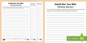 World War Two Blitz Writing Starters