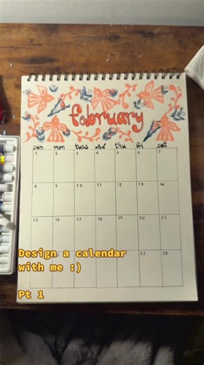 Have been wanting to design a funky cute calendar for awhile now and decided that I would just make a page each month for personal use and then at the end of the year I can put all the designs together, digitally fix the days and then have a full calendar 😌. Do I wish I had started this in January - yes. #design #eclectic #art #guache