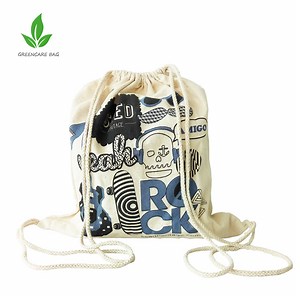 [Hot Item] Cotton Easy Carry Foldable Drawstring Bag Recycle Backpack Travel Bag