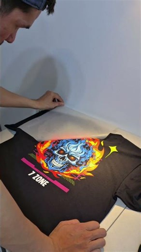 Precision is key. 🗝️ The making of the 7 Zone skull series.💀 #Streetwear #DTFPrinting #Shorts #7Zone