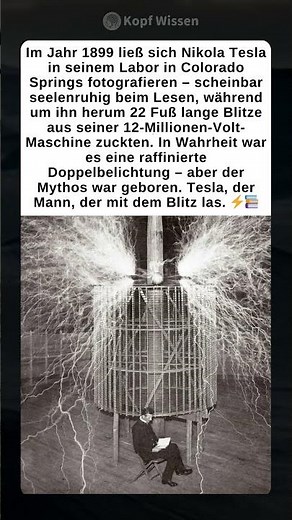 Nikola Tesla in seinem Labor