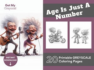 Seniors Having Fun Coloring Pages for Adults 20 Greyscale Pages to Color Printable PDF PNG Instant Download Coloring Relax and Unwind - Etsy