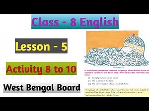 Class 8 English Lesson 5 Princess September Activity 8 to 10