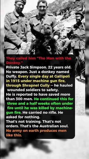 He Carried 300 Men to Safety… Then Died Alone on a Donkey" | Why Australian Soldiers Are Different