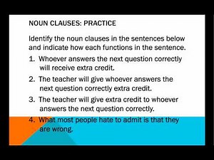 Noun Clauses