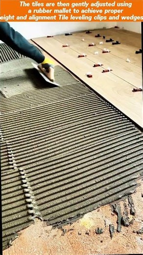 HOW TO INSTALL WOOD-LOOK FLOOR TILES: Tile Leveling System for a Flat and Precise Finish #shorts