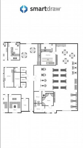 Physical Therapy Medical Office Floor Plan #healthcare #medicaloffice #physicaltherapy #floorplan