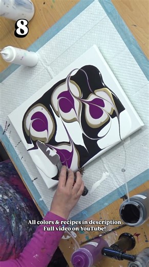 April MYSTERY Color Challenge Week 2 Pearlescent Swipe (day 8) 💜 Fluid Art Tutorial by MarjoleinART