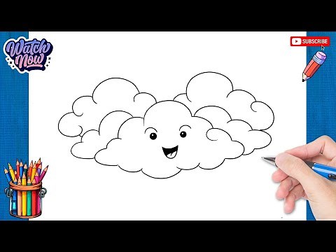 How to draw Cloudy Day Symbol - Weather Symbol Drawing