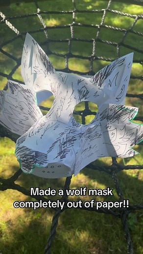I love making things out of paper!! Do you guys want a turorial? Let me know!! :D . . . #therian #therianthropy #theriansoftiktok #therianmask #wolftherian #theriantiktok #therians #furry #fursuit #fursuitmaker #furryfandom #furrytiktok #theriangear #fursuiting #quadrobics #otherkin #therianthrope #cringe