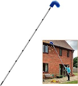 GCGOODS Gutter Cleaning Brush, Upgraded 9.5 Ft Gutter Guard Cleaning Tool with Telescopic Pole & Easy Adjustable Angle of Brush, for Cleaning Leaves and Debris from The Ground