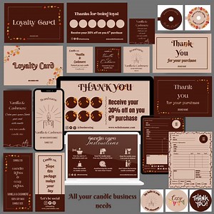 Editable Candle Business Template Bundle, Care Cards, Labels (canva Template) (digital Download - Etsy