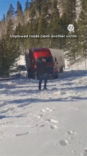 A Walmart semi got stuck on a sharp curve in the Colorado Rockies on Sunday, forcing a tractor to come rescue it. By Tuesday, several mountain roads were shut down completely due to 75 mph wind gusts. | WeatherBug