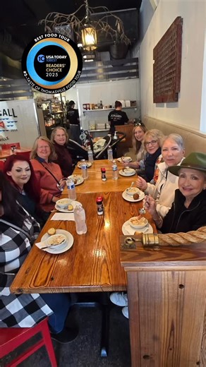 A beautiful fall/Halloween Day to have a Taste of Thomasville. And lots of first also… first time trying grits, first outing since the new baby and many first time doing a food tour! Three friends from Thomasville, Crystal Lake, Illinois and Laporte, Indiana who all went to nursing school together. They made Thomasville their meeting point. Three sisters and two daughters from Thomasville, Whigham, and Saffner, Florida out on a a girls day out! Everyone had a great time including Baby Bowen!!! |