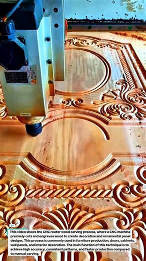 CNC Router Wood Carving Process | Precision Ornamental Panel Manufacturing.