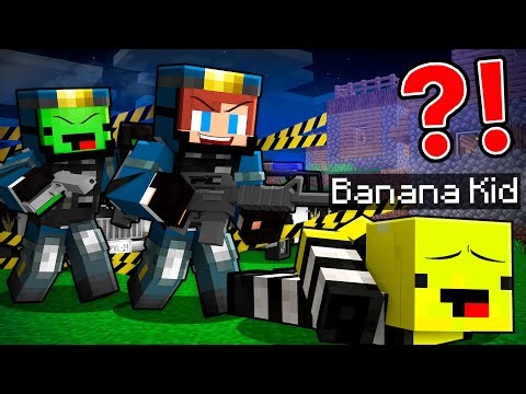 JJ and Mikey Arrested Banana Kid in Minecraft! (Maizen)