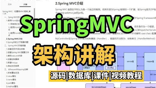 SpringMVC架构讲解，手把手教学快速上手，从入门到精通，轻松掌握Java架构