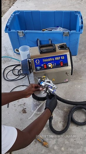 👉🏽Spraying marine varnish with the FinishPro HVLP 9.5 🔥👌🏽 .#gracopaintsprayers #hvlp #gracohvlp #dustlesssanding #festool #interiorpainting #exteriorpainting #homerenovation #homeimprovement #cabinetspainting #finefinishpainting #striveforgreatness #paintingprocess #paintingprep #viral #paintingbyjuan | Painting By Juan