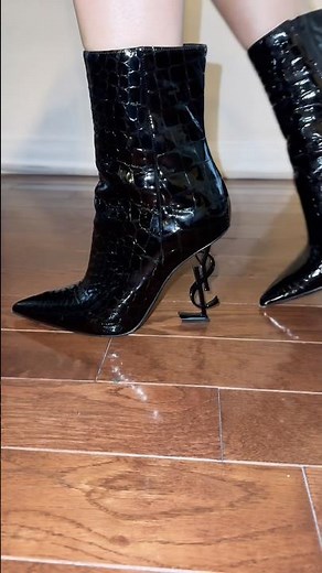 Sporting my YSL Opyum 110 Zip Booties for a change ✨👠♠️