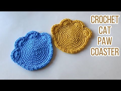 Crochet Cat Paw Coaster | Step by Step Tutorial