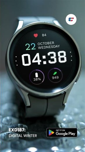 This watch face has a clean digital layout with an icy-cool aesthetic, perfect for winter #watchface