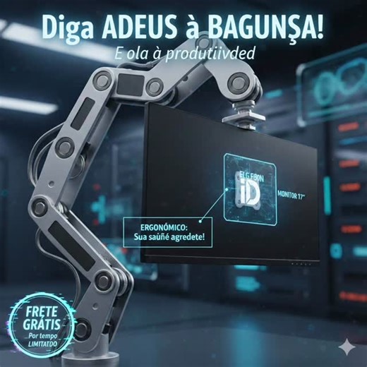 TechSelect BR on Instagram: "Adeus, setup bagunçado! 👋🖥️ Se você passa horas na frente do PC, sabe que cada centímetro na mesa conta. O suporte articulado ELG F80N não é apenas um acessório, é o upgrade que sua produtividade precisava. Com pistão a gás e ajuste fluido, você posiciona seu monitor de 17” a 35” com um toque. Mais espaço, zero fios aparentes e uma ergonomia de outro nível. 🚀 E você, ainda usa pilha de livros para ajustar a altura do monitor? Está na hora de mudar! #SetupGamer #Ho