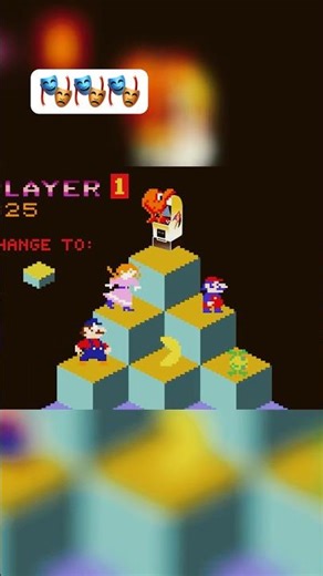 Classic Arcade Game Breaking Blocks & Interacting with Mario Characters!