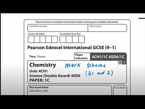 Pearson Edexcel iGCSE (9-1) Chemistry Double Award Mark Scheme - 4CH1 (4SD0)