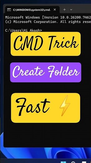 CMD Trick to Create Folder Fast ⚡#CMD #CreateFolder
