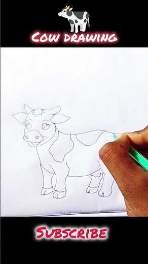 Amazing Cow Drawing 🐄 Pro Artist Techniques #cow #drawing #art
