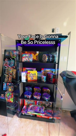 This is how I display my 10k pokemon collection #display #collection #shelf #led #pokemon