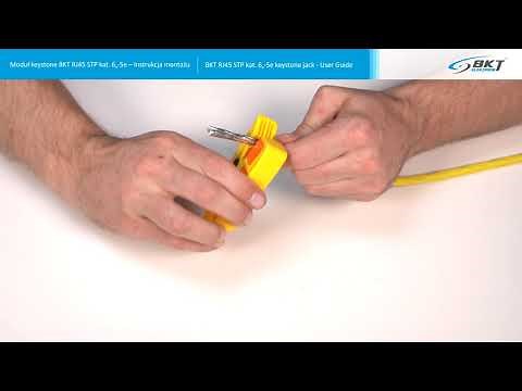 Moduł keystone BKT RJ45 STP kat. 6A-5e Instrukcja montażu – Metoda beznarzędziowa