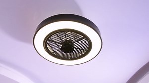 Ceviept Enclosed Ceiling Fan with Light and Remote Control, Low Profile Ceiling Fan with Light, Dimmable Led 3 Color 6 Speeds, Timing Reversible Blades, White, 20 Inch - Amazon.com