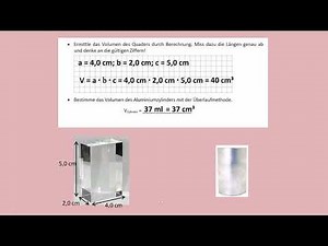 Volumenbestimmung mit der Überlaufmethode