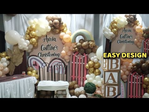 Simple Balloon Decoration Ideas for Christening | Backdrop Decoration Ideas at Home