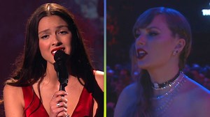 71K views · 1.8K reactions | Taylor Swift jammed out as Olivia Rodrigo performed her 3-time GRAMMY-nominated track, 'Vampire,' at the 66th Annual GRAMMY Awards, which aired Sunday on CBS and Paramount+. | Entertainment Tonight | Facebook