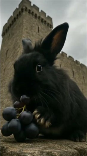 Watch this majestic Black Lionhead Rabbit perfectly pop a juicy purple grape.#cuterabbit #Satisfying