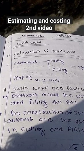 estimating and costing. 2d video. earthwork