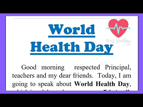 Speech on World Health Day 2025 with Theme Healthy Beginnings Hopeful Futures in English 220 Words