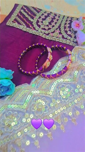 Handmade Designer Bangles 💜 Thread Bangles DIY | Simple & Elegant Look💜#shorts #diy #viral#craft