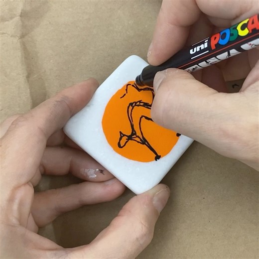 Doodle this one a few times to practice 🖤 build it out slowly! **SUPPLIES** If you need rock painting supplies please consider using our links below. We will make a small commission at no extra cost to you. I used my 5M orange Posca paint pen. The lining was my Posca PC-1MR (extra fine tip) I don't have a link for these rocks anymore... but you can do it on white slices or round rocks as well. Shop supplies on Amazon: https://amzn.to/3Xm2pZi 🧡🖤FULL HALLOWEEN PLAYLIST - https://www.facebook.co