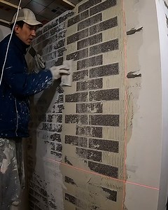 Imitation of Brickwork Without Plaster and Putty | DIY & Crafts