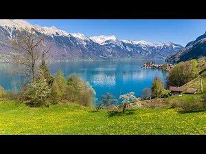 Spring in Switzerland - Beautiful Nature of Lake Brienz 4K