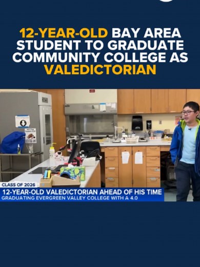 A 12-year-old student will graduate from Evergreen Valley College in San Jose with an associate degree in mathematics, a perfect 4.0 GPA and valedictorian honors. Meet Phung-Hieu Diep, who goes by Hieu and whose initials spell