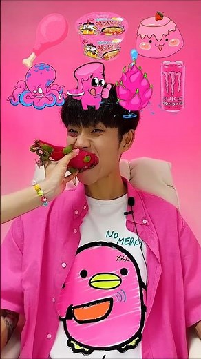 PINK FOOD MUKBANG 🎀 (So SATISFYING!) ~ No Talking ASMR #shorts #pinkasmr