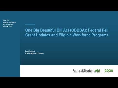 FSATC 2026 | Pell Eligibility for Workforce Programs