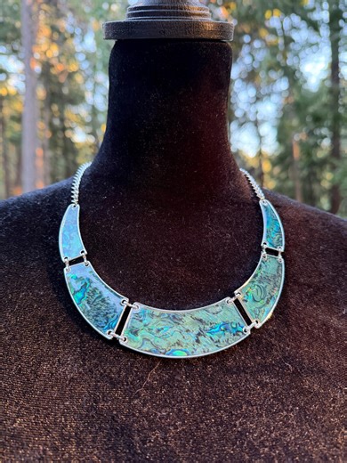 Abalone Shell Necklace and Earrings Jewelry Set. - Etsy