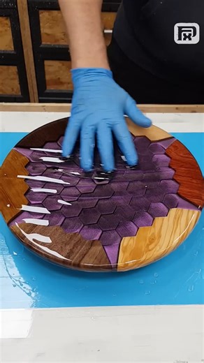 Wood and 3D color shift resin effect