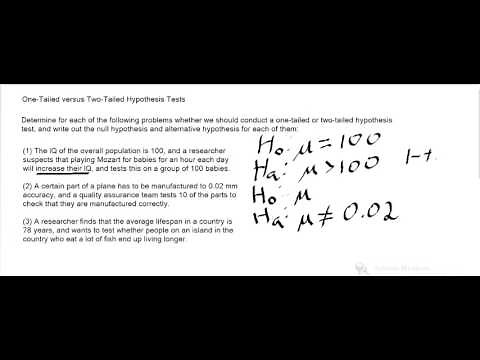 One-Tailed Versus Two-Tailed Hypothesis Tests: Some Examples