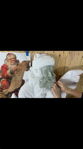 Here's the whole video of my foam epoxy coated holiday decoration. I haven't figured out yet how to make a proper multi clip video so there are lots of stops and starts and it's lengthy. Better late than never! At least I finished this earlier to the holiday than my Halloween project. I first completed my Santa form by carving XPS foam sheets acquired at Lowes. I gave it a flat back for easy storage later. It was carved with a pocketknife, hot knife, Dremel and a curry comb mostly. I covered the
